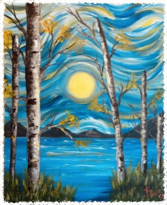 Peeking through the birch trees